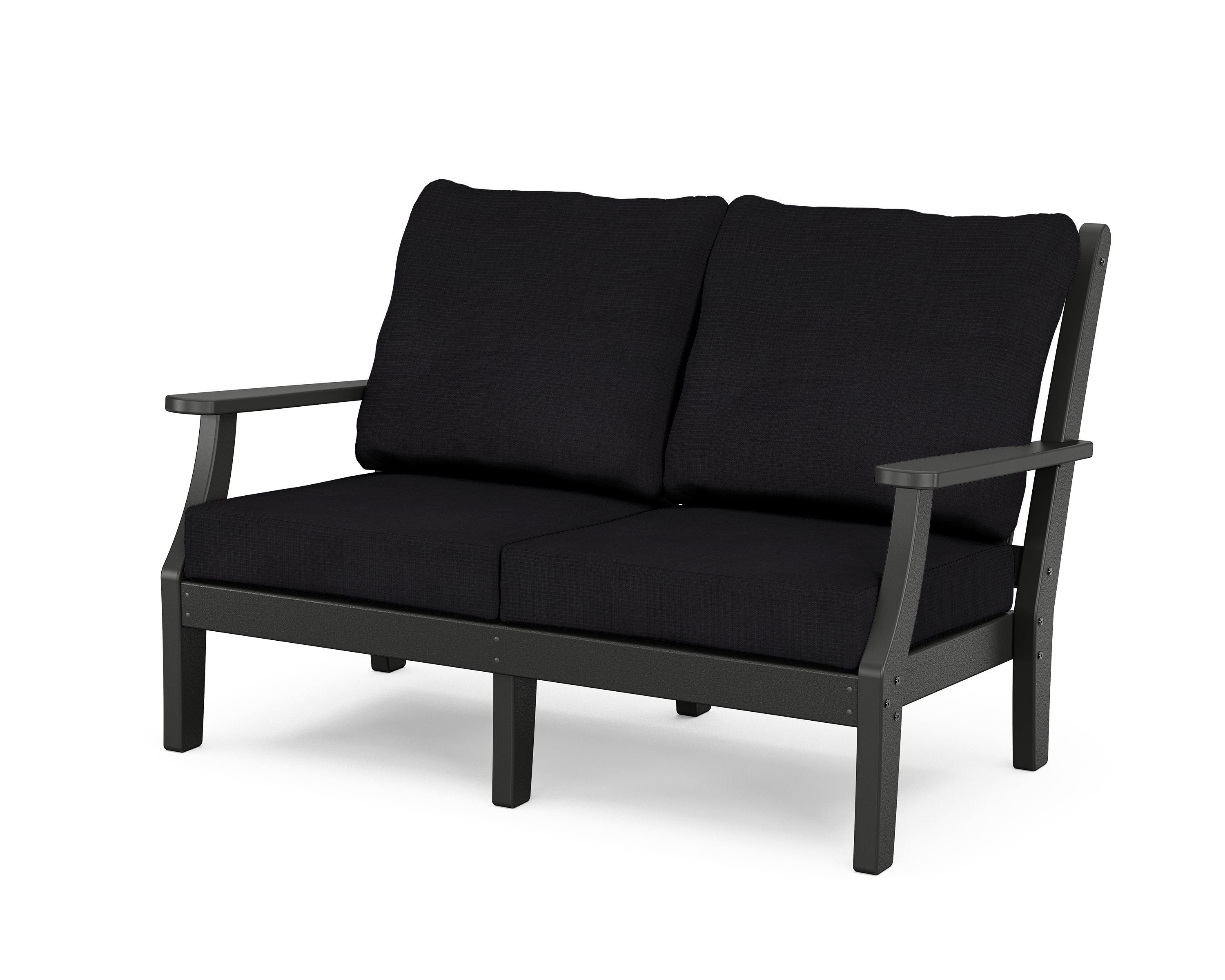 Country Living Wovendale Deep Seating Loveseat in Black / Midnight Linen