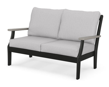 POLYWOOD® Braxton Deep Seating Loveseat in Black / Driftwood / Granite