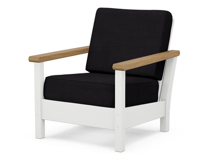 POLYWOOD® Harbour Deep Seating Chair in White / Natural / Midnight Linen