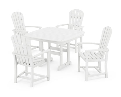 POLYWOOD® Palm Coast 5-Piece Dining Set with Trestle Legs in White