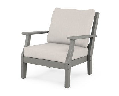 Martha Stewart by POLYWOOD® Chinoiserie Deep Seating Chair in Slate Grey / Cast Ash