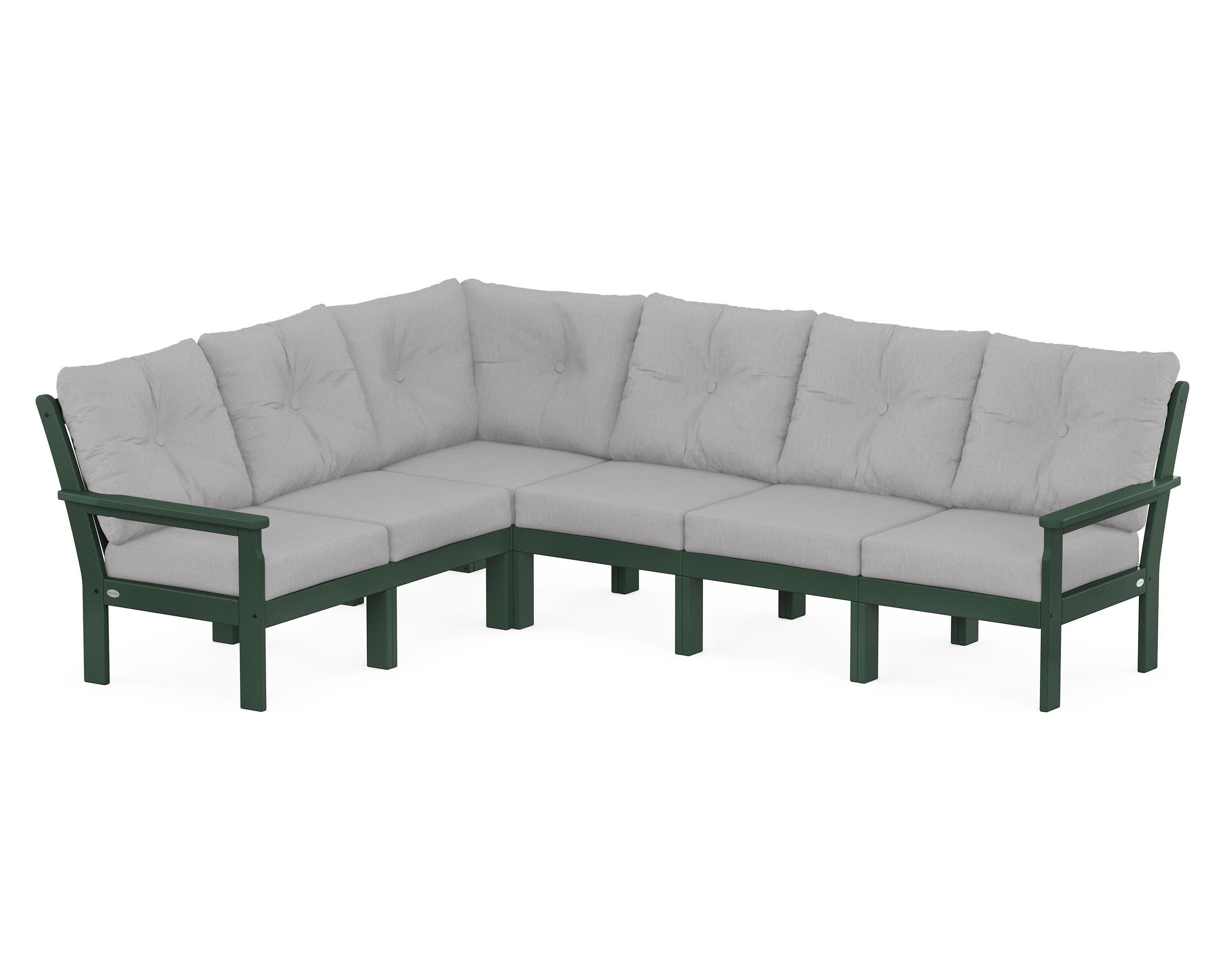 POLYWOOD® Vineyard 6-Piece Sectional in Green / Granite