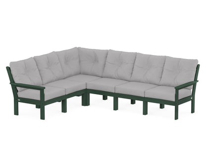 POLYWOOD® Vineyard 6-Piece Sectional in Green / Granite