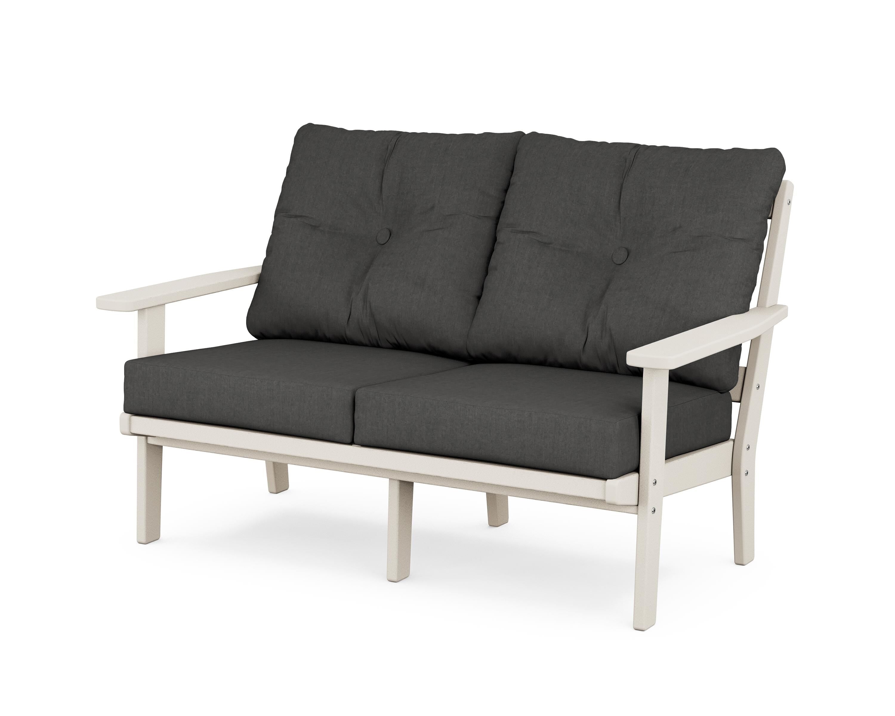 POLYWOOD® Prairie Deep Seating Loveseat in Sand / Spectrum Carbon