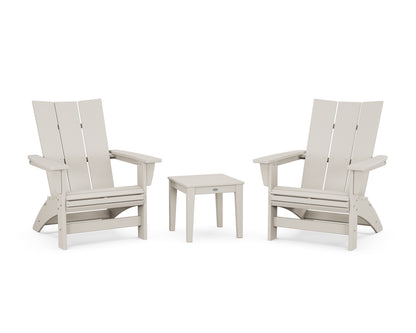 POLYWOOD® 3-Piece Modern Grand Adirondack Set in Sand