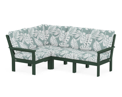 POLYWOOD® Vineyard 4-Piece Sectional in Green / Leaf Glacier Spa