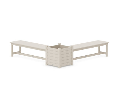 POLYWOOD® 60" Nautical L- Shaped Planter Bench Set- Large in Sand