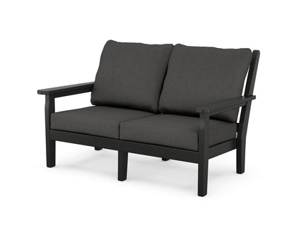 POLYWOOD® Chippendale Deep Seating Loveseat in Black / Spectrum Carbon