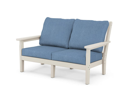 POLYWOOD® Chippendale Deep Seating Loveseat in Sand / Sky Blue
