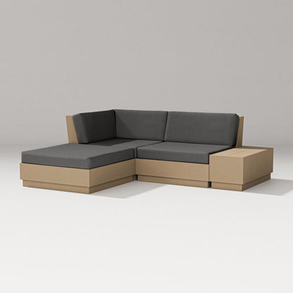 PW Designer Series Elevate Loveseat Sectional with Chaise in Vintage Sahara / Spectrum Carbon