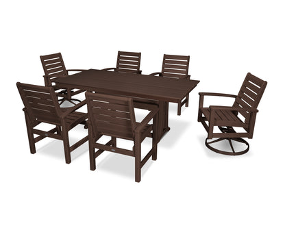 POLYWOOD® 7 Piece Signature Dining Set in Satin Mahogany / Mahogany