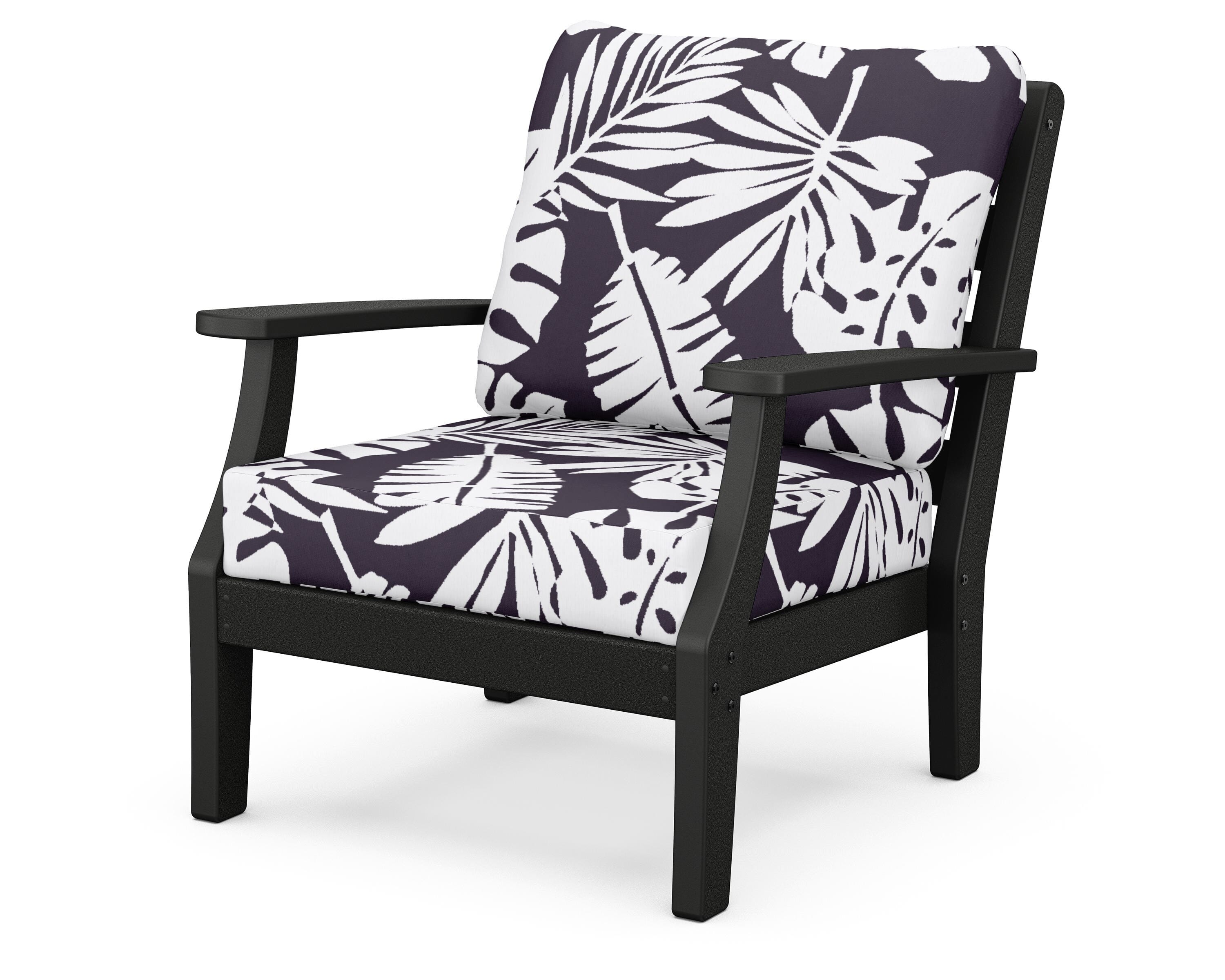 POLYWOOD® Chesapeake Deep Seating Chair in Black / Leaf Navy