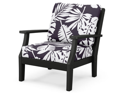 POLYWOOD® Chesapeake Deep Seating Chair in Black / Leaf Navy