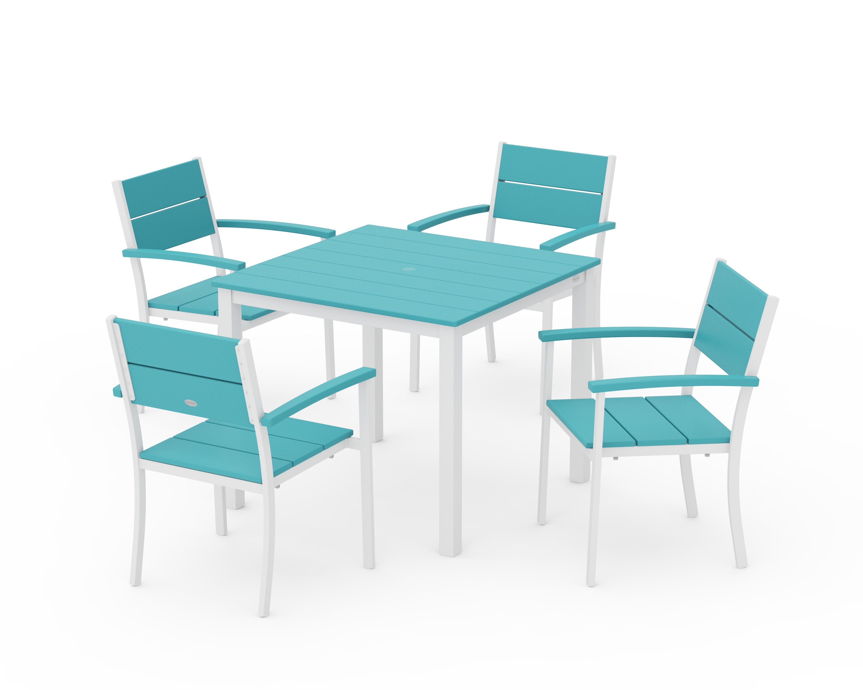 POLYWOOD® Main Street 5-Piece Dining Set in White / Aruba