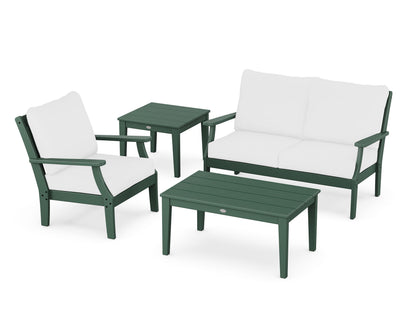 POLYWOOD® Braxton 4-Piece Deep Seating Set in Green / Natural