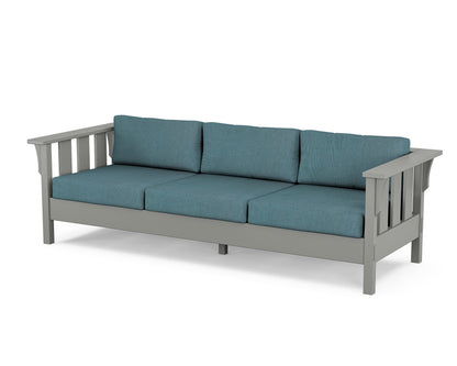 Martha Stewart by POLYWOOD® Acadia Deep Seating Sofa in Slate Grey / Ocean Teal