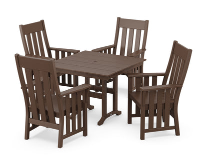Martha Stewart by POLYWOOD® Acadia 5-Piece Farmhouse Dining Set in Mahogany