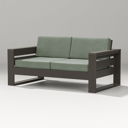 PW Designer Series Latitude Loveseat in Vintage Coffee / Cast Sage