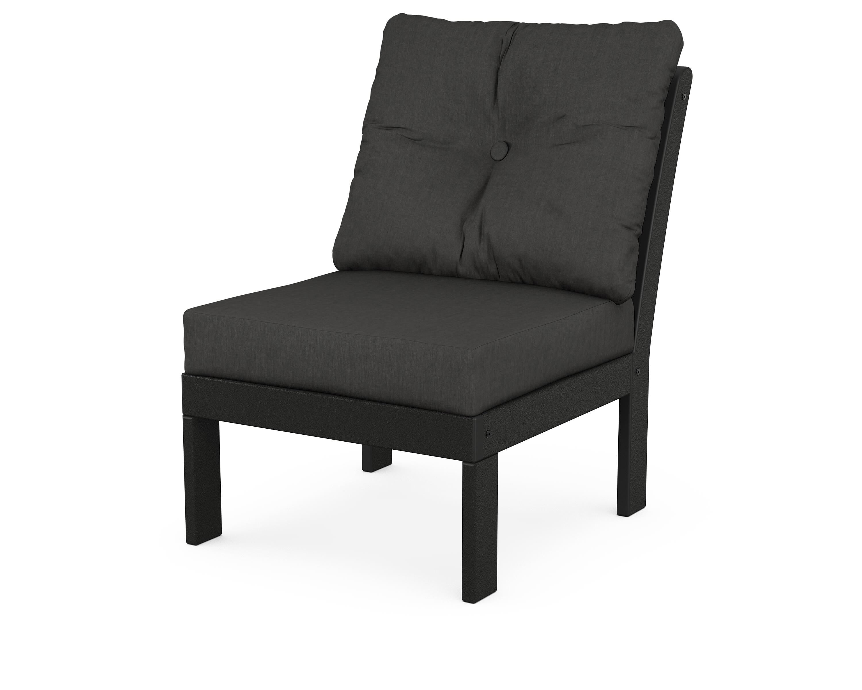 POLYWOOD® Vineyard Modular Armless Chair in Black / Spectrum Carbon