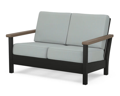 POLYWOOD® Harbour Deep Seating Loveseat in Black / Kona / Spa