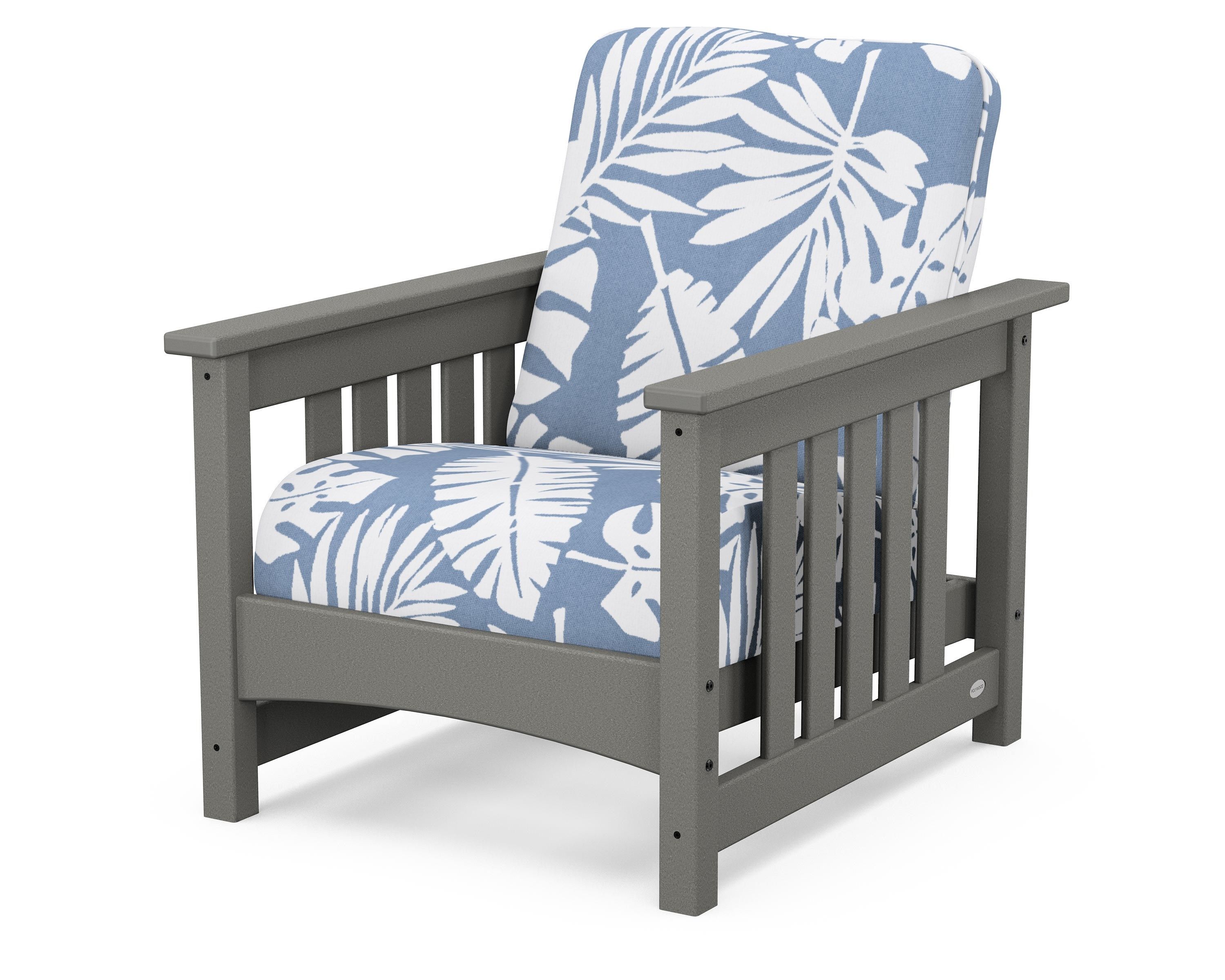 POLYWOOD® Club Mission Chair in Slate Grey / Leaf Sky Blue