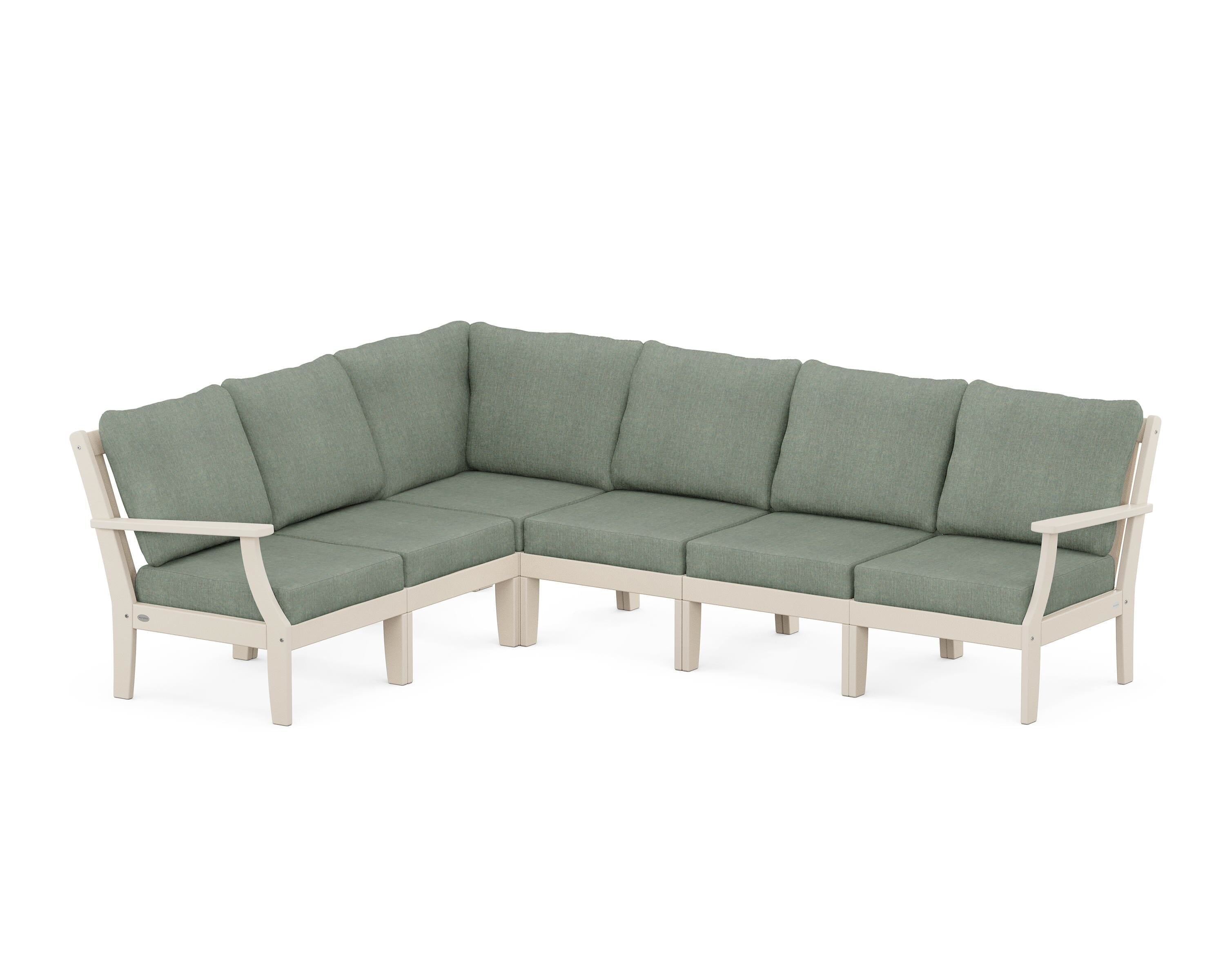 POLYWOOD® Braxton Modular 6-Piece Deep Seating Set in Sand / Cast Sage