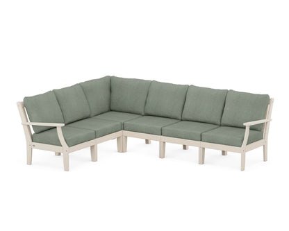 POLYWOOD® Braxton Modular 6-Piece Deep Seating Set in Sand / Cast Sage
