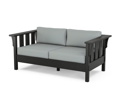 Martha Stewart by POLYWOOD® Acadia Deep Seating Loveseat in Black / Spa
