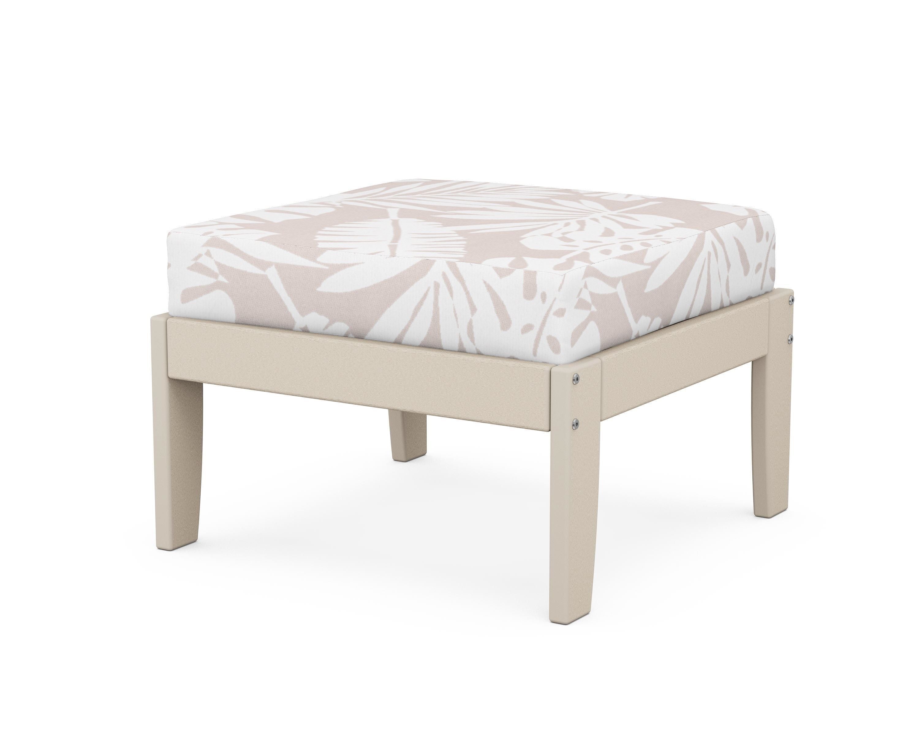 Unbranded Modular Ottoman - Classic in Sand / Leaf Dune Burlap
