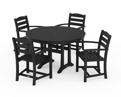 POLYWOOD® La Casa Café 5-Piece Arm Chair Dining Set in Black