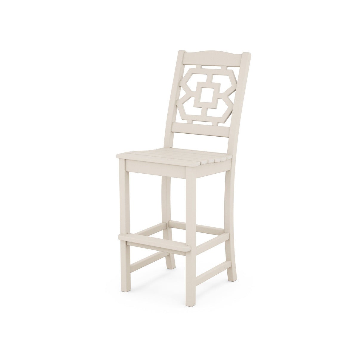 Chinoiserie Bar Side Chair in a light sand by Martha Stewart