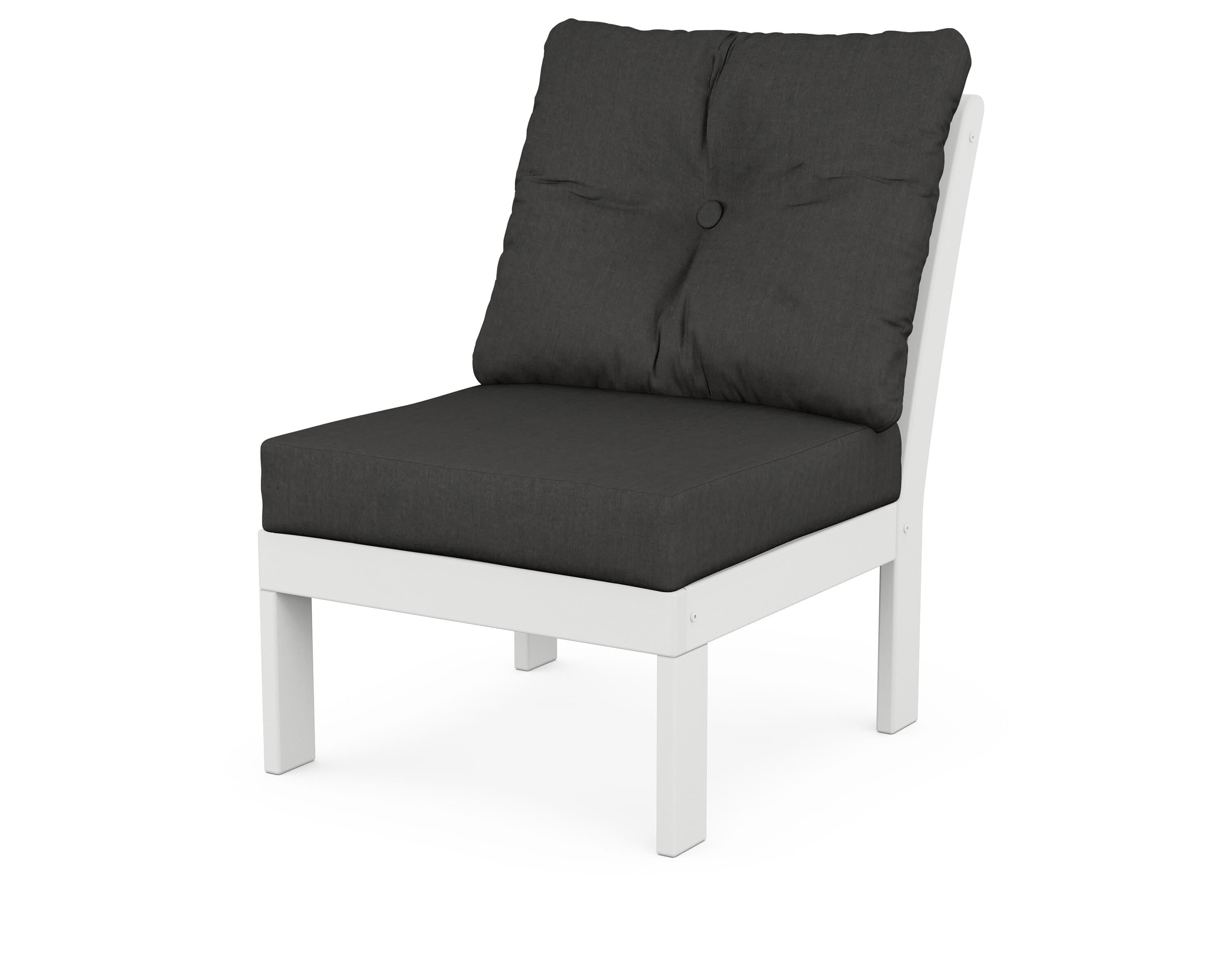 POLYWOOD® Vineyard Modular Armless Chair in White / Spectrum Carbon