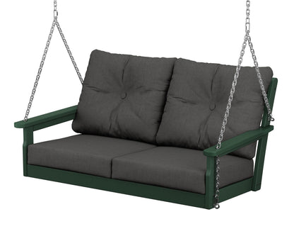 POLYWOOD® Vineyard Deep Seating Swing in Green / Spectrum Carbon