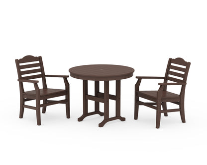 POLYWOOD® Savannah 3-Piece Farmhouse Dining Set in Mahogany