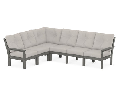POLYWOOD® Vineyard 6-Piece Sectional in Slate Grey / Cast Ash