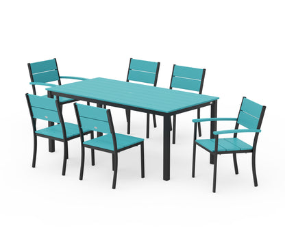 POLYWOOD® Main Street 7-Piece Dining Set in Black / Aruba