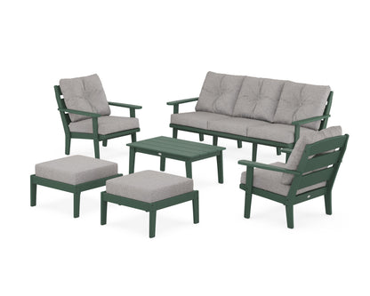 POLYWOOD® Lakeside 6-Piece Lounge Sofa Set in Green / Grey Mist