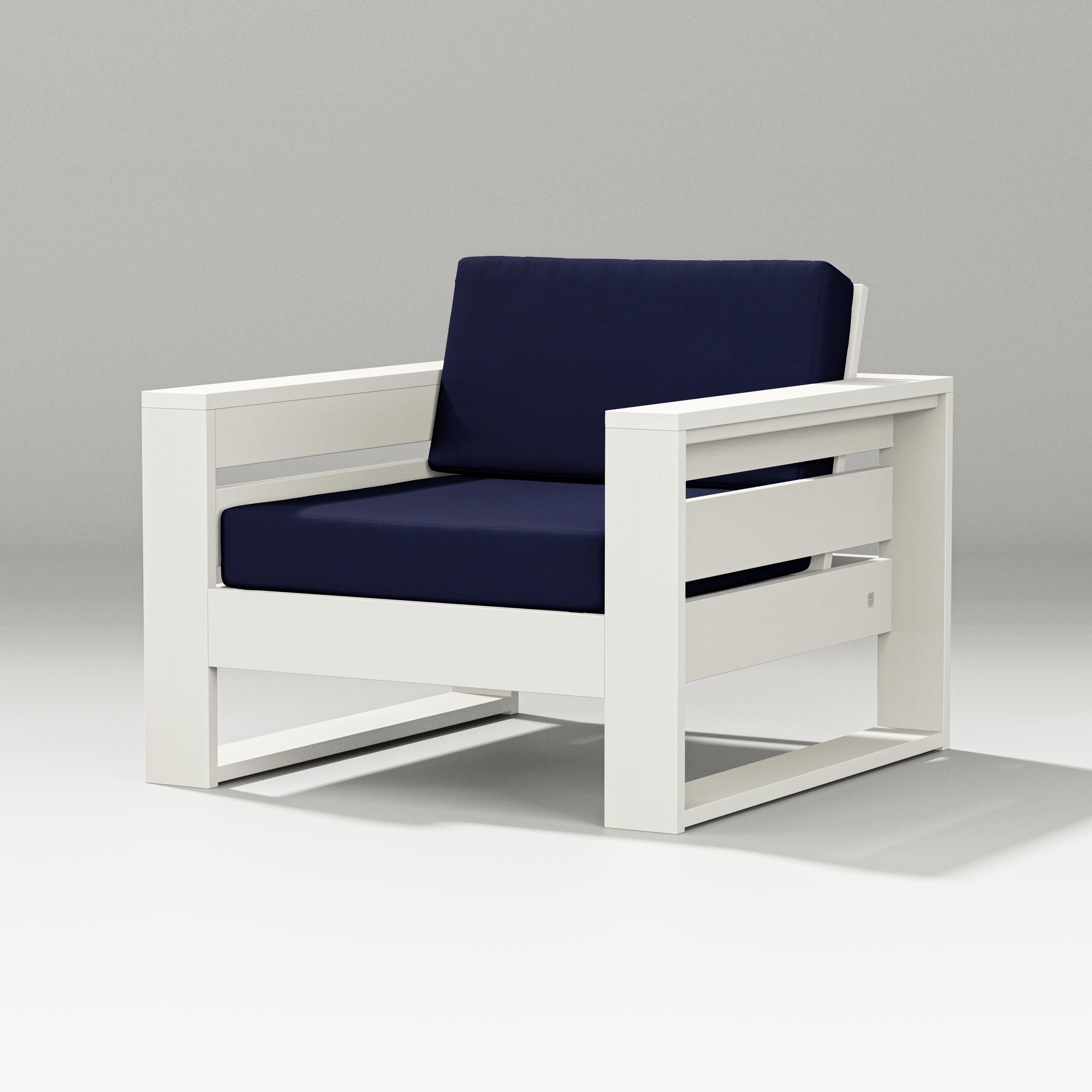 PW Designer Series Latitude Lounge Chair in Vintage White / Navy