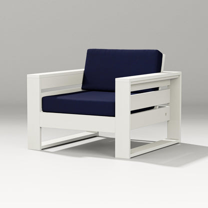 PW Designer Series Latitude Lounge Chair in Vintage White / Navy