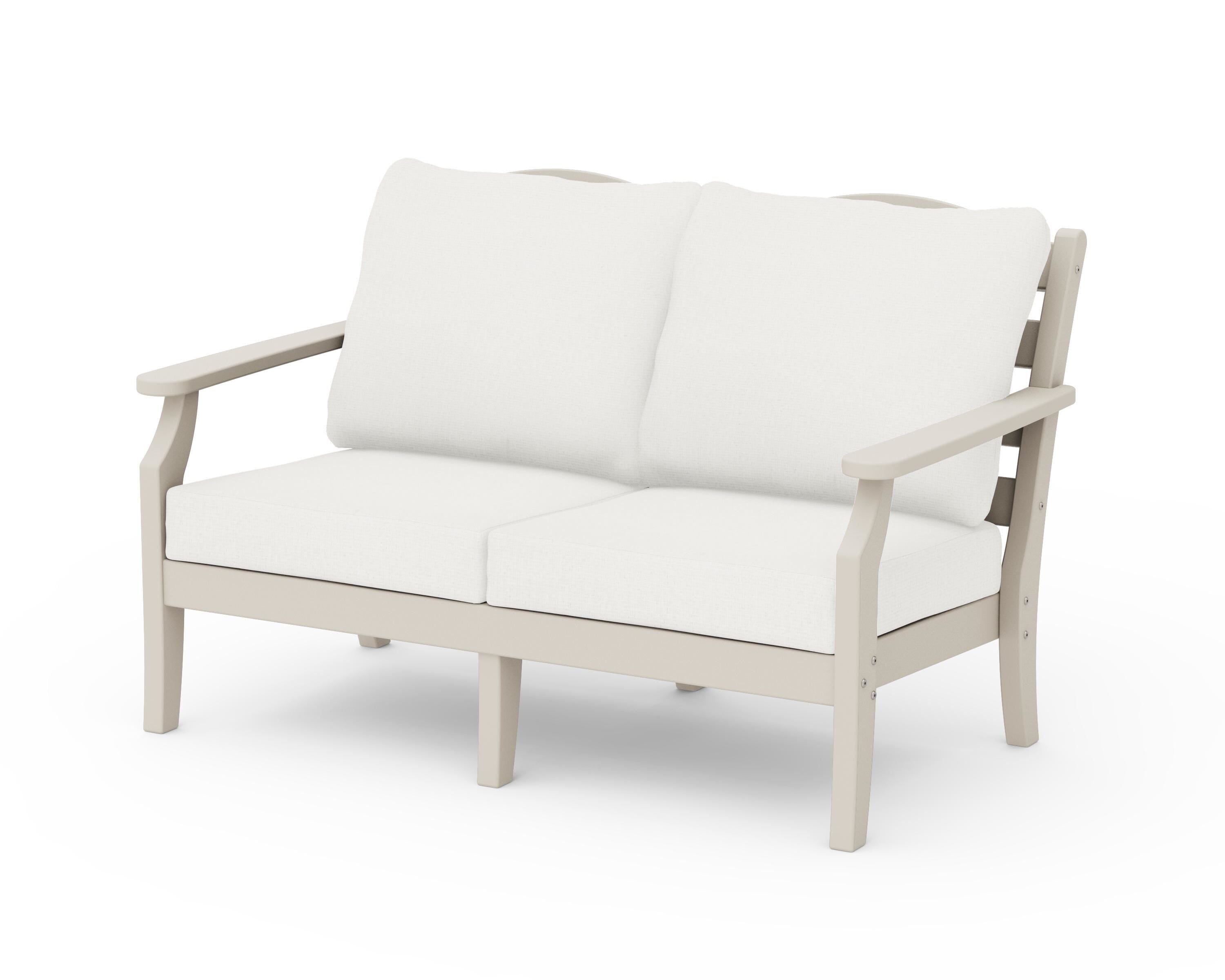 Draper James™ by  POLYWOOD® Savannah Deep Seating Loveseat in Sand / Natural Linen