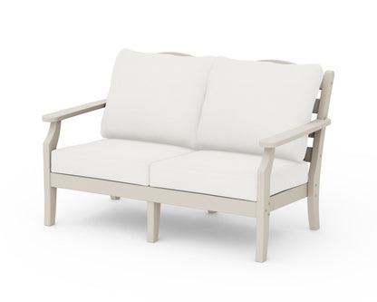 Draper James™ by  POLYWOOD® Savannah Deep Seating Loveseat in Sand / Natural Linen
