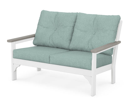 POLYWOOD® Vineyard Deep Seating Loveseat in White / Driftwood / Glacier Spa