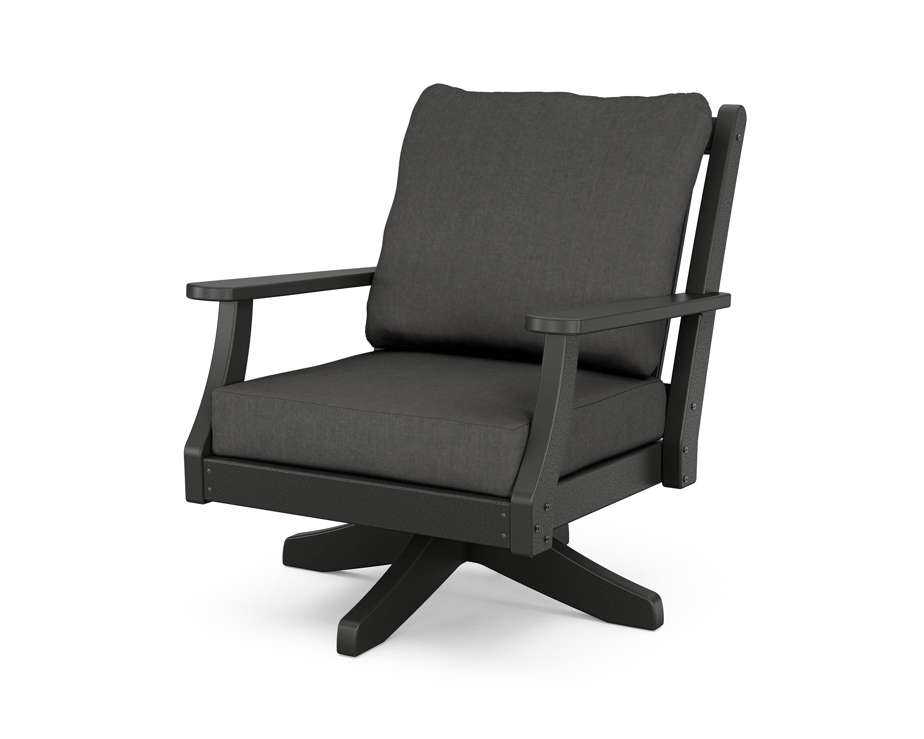Country Living Wovendale Deep Seating Swivel Chair in Black / Spectrum Carbon