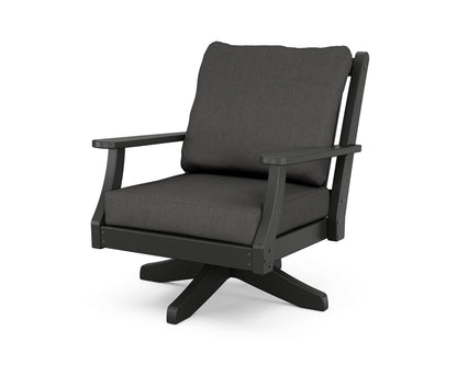 Country Living Wovendale Deep Seating Swivel Chair in Black / Spectrum Carbon
