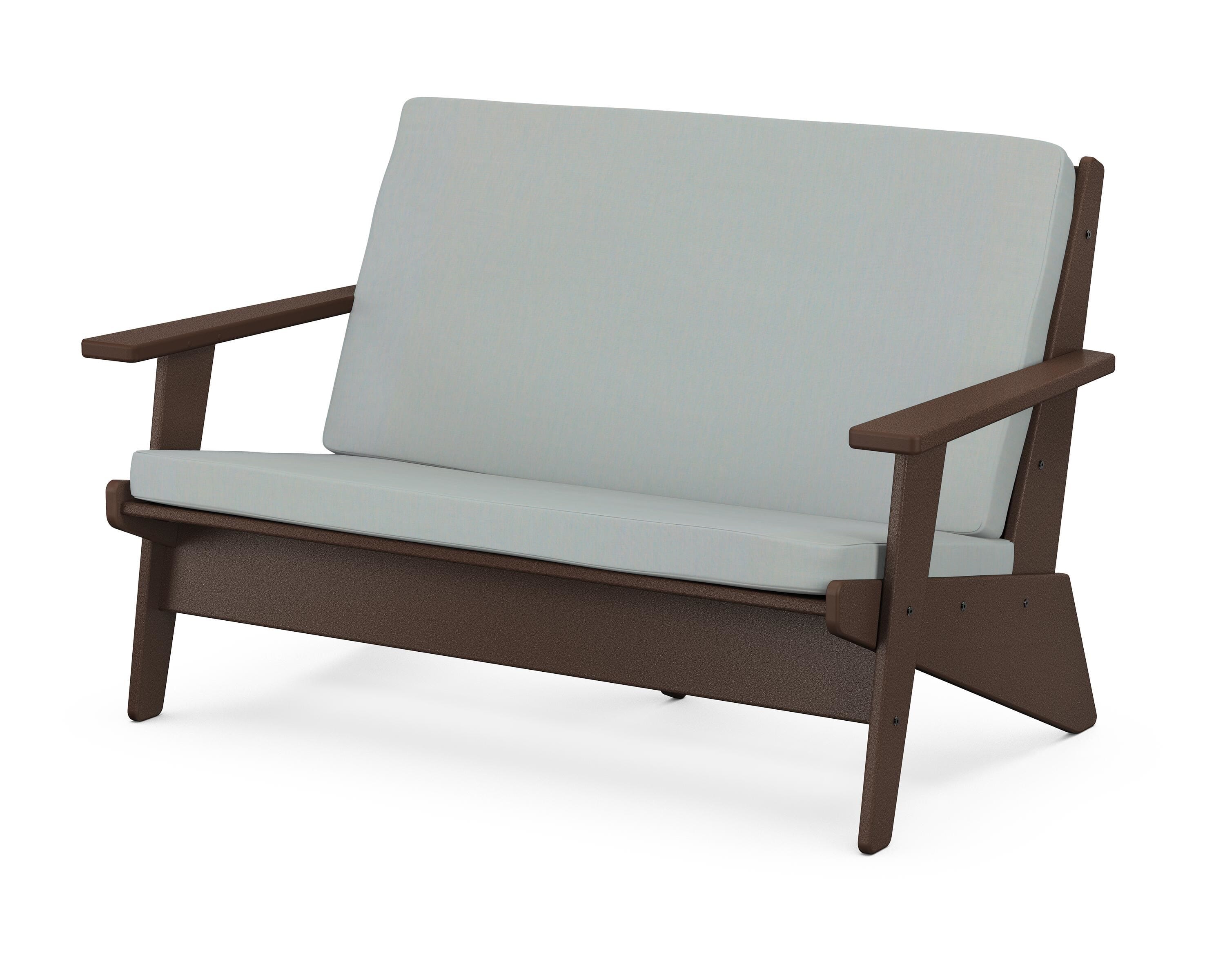 POLYWOOD® Riviera Modern Lounge Loveseat in Mahogany / Spa