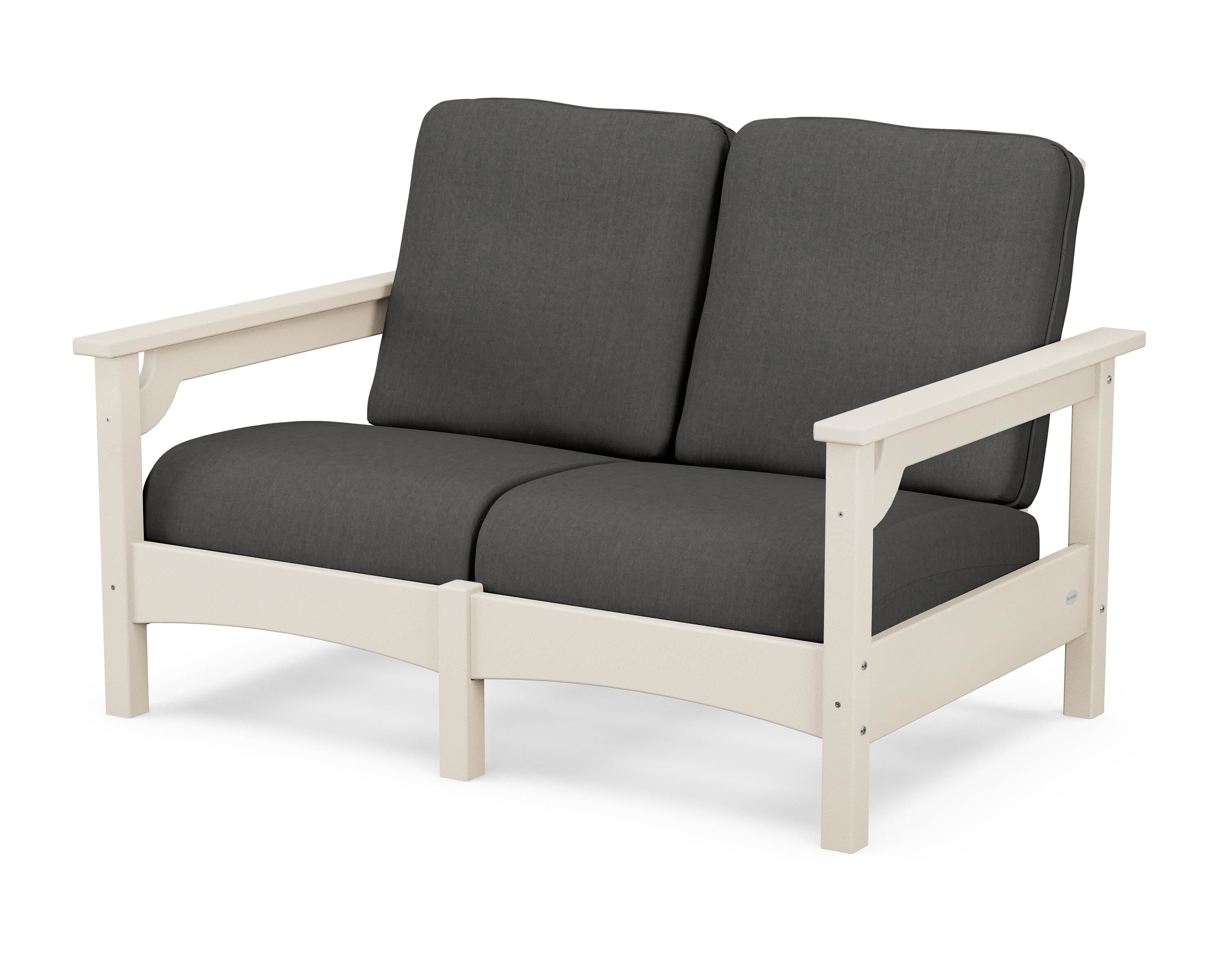 POLYWOOD® Club Loveseat in Sand / Spectrum Carbon