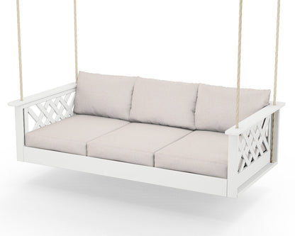 Country Living Wovendale Daybed Swing in White / Dune Burlap