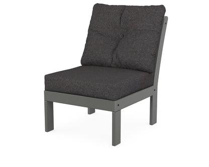 POLYWOOD® Vineyard Modular Armless Chair in Slate Grey / Ash Charcoal