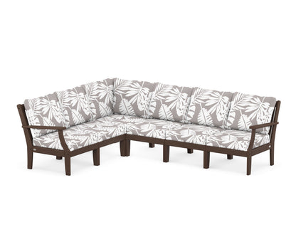 POLYWOOD® Braxton Modular 6-Piece Deep Seating Set in Mahogany / Leaf Grey Mist