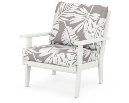 POLYWOOD® Grant Park Deep Seating Chair in White / Leaf Grey Mist